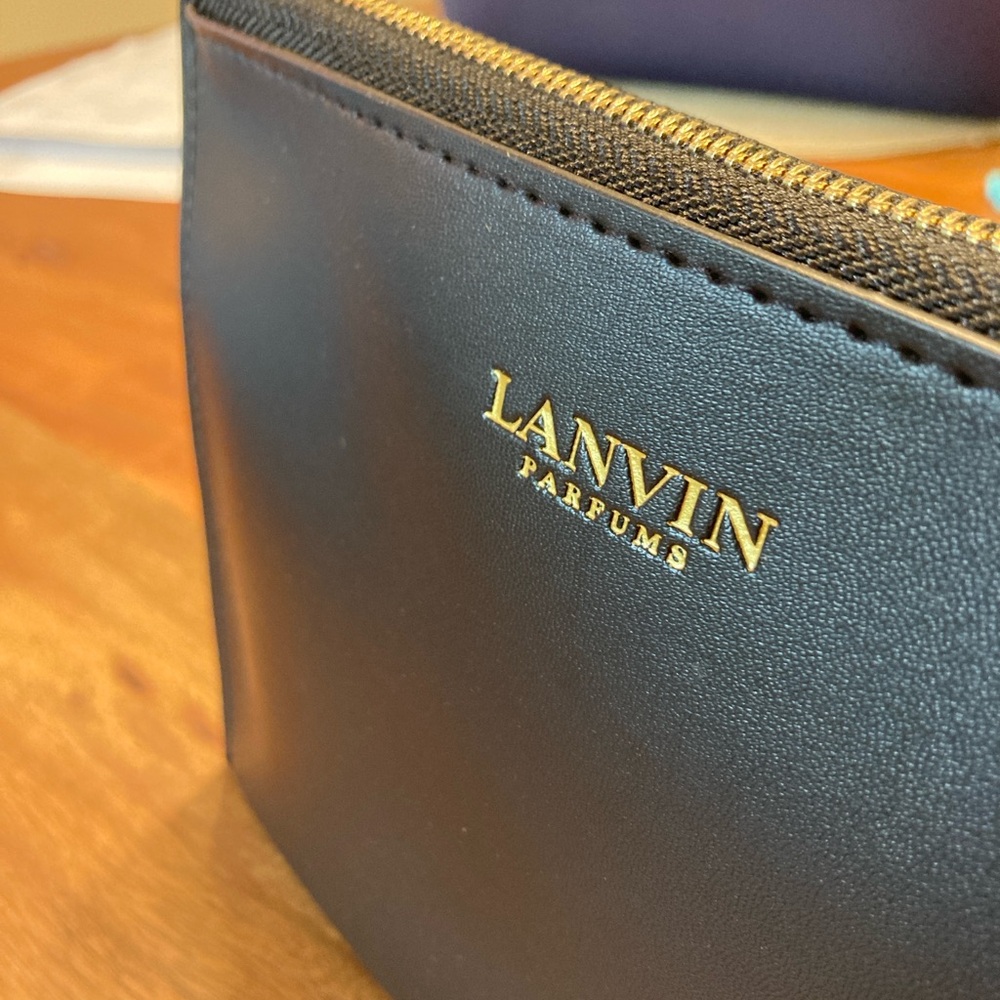 Lanvin Parfums Black Toiletry Zipper Travel Pouch/Case